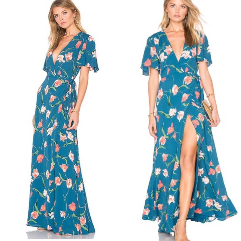 Privacy Please floral wrap dress